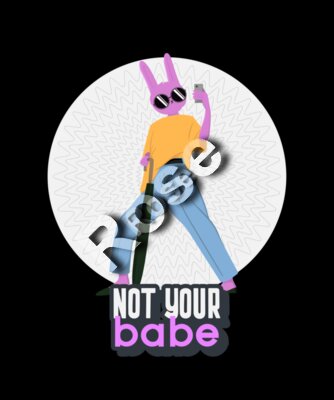 streetwear t shirt design generator with a female bunny cartoon 2136b