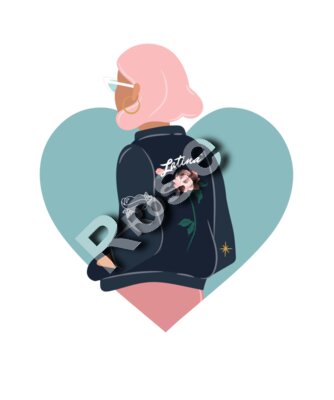 trendy t shirt design template featuring big fonts and illustrations of women 3457  3 