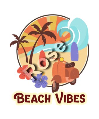 retro t shirt design template for beach fanatics 3044a